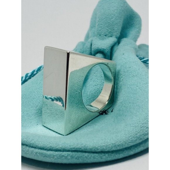 Tiffany & Co Gorgeous OUT OF RETIREMENT BLOCK Sterling Silver 18 Gram Ring 5.5